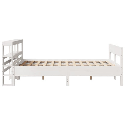 Cadre de lit sans matelas blanc 140x200 cm bois de pin massif