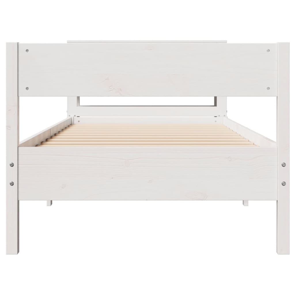 Cadre de lit sans matelas blanc 100x200 cm bois de pin massif