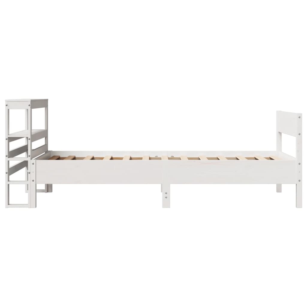 Cadre de lit sans matelas blanc 100x200 cm bois de pin massif