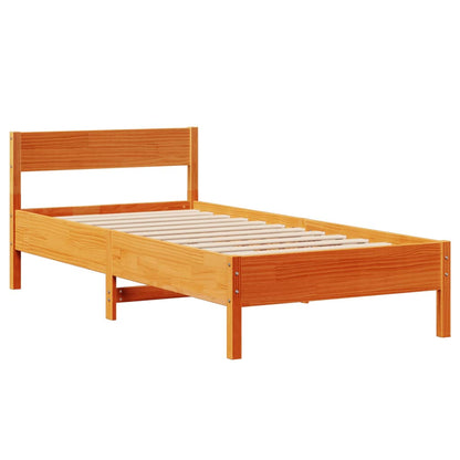 Cadre de lit sans matelas cire marron 100x200cm bois pin massif