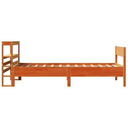 Cadre de lit sans matelas cire marron 90x200 cm bois pin massif