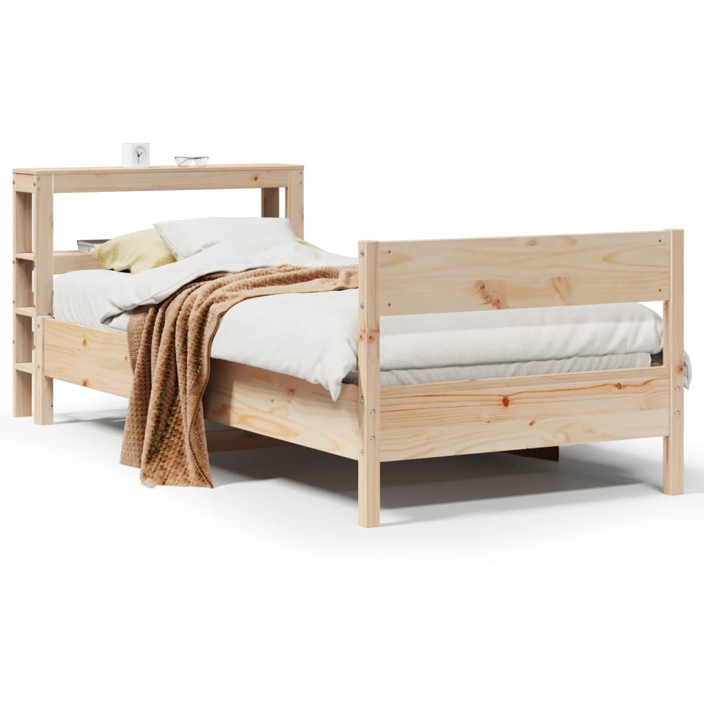 Cadre de lit sans matelas 75x190 cm bois de pin massif