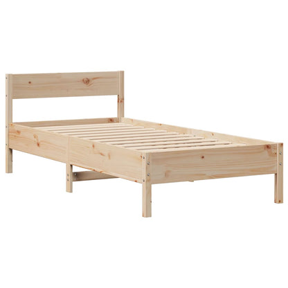 Cadre de lit sans matelas 75x190 cm bois de pin massif