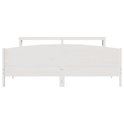 Cadre de lit sans matelas blanc 200x200 cm bois massif de pin