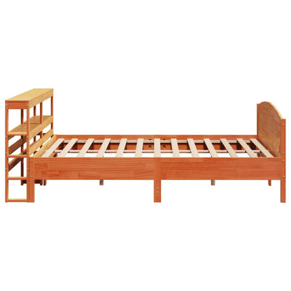 Cadre de lit sans matelas cire marron 200x200cm bois pin massif