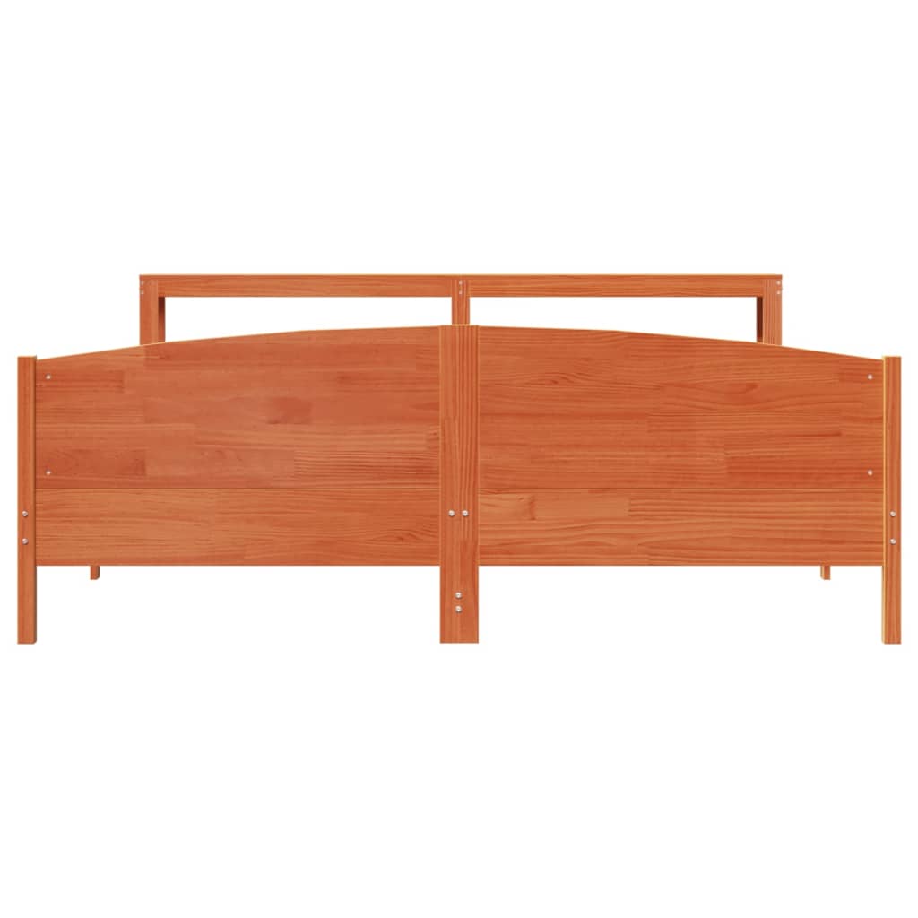 Cadre de lit sans matelas cire marron 180x200cm bois pin massif