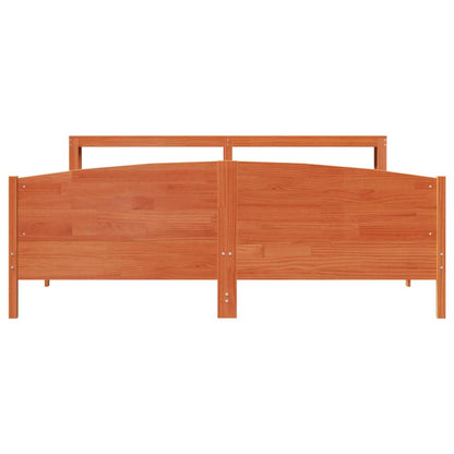 Cadre de lit sans matelas cire marron 180x200cm bois pin massif