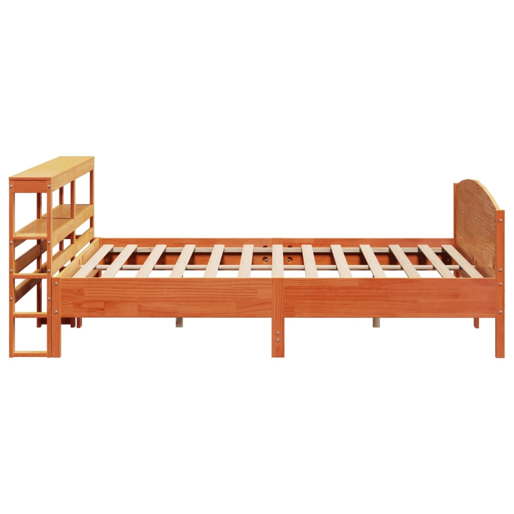 Cadre de lit sans matelas cire marron 180x200cm bois pin massif