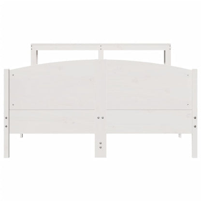 Cadre de lit sans matelas blanc 160x200 cm bois de pin massif