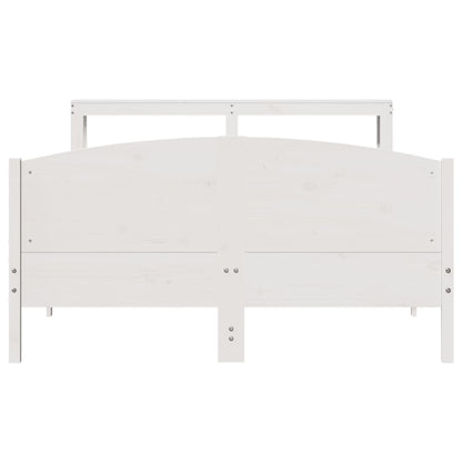 Cadre de lit sans matelas blanc 150x200 cm bois de pin massif