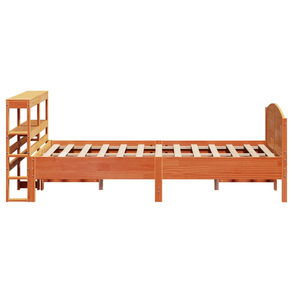 Cadre de lit sans matelas cire marron 150x200cm bois pin massif