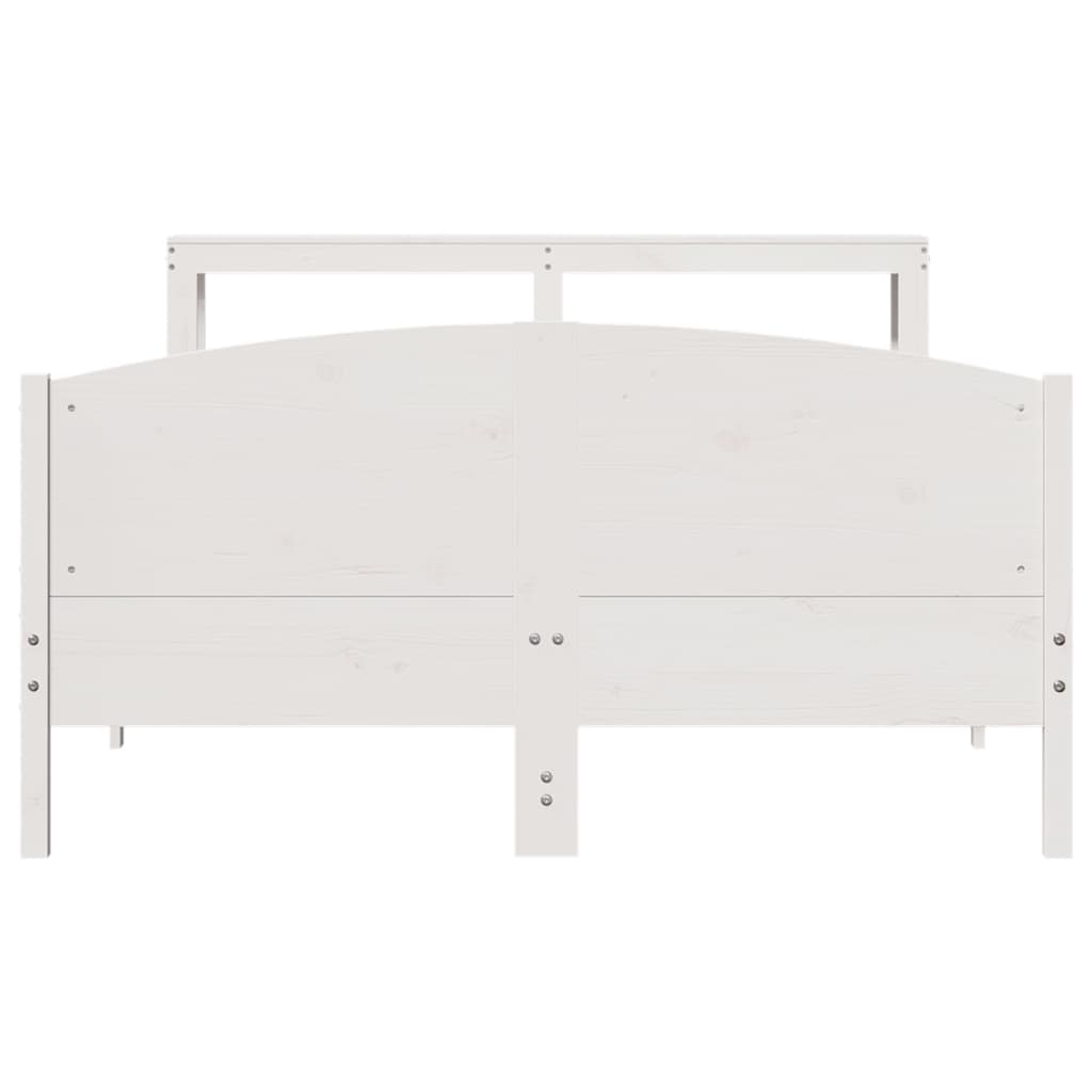 Cadre de lit sans matelas blanc 140x200 cm bois de pin massif