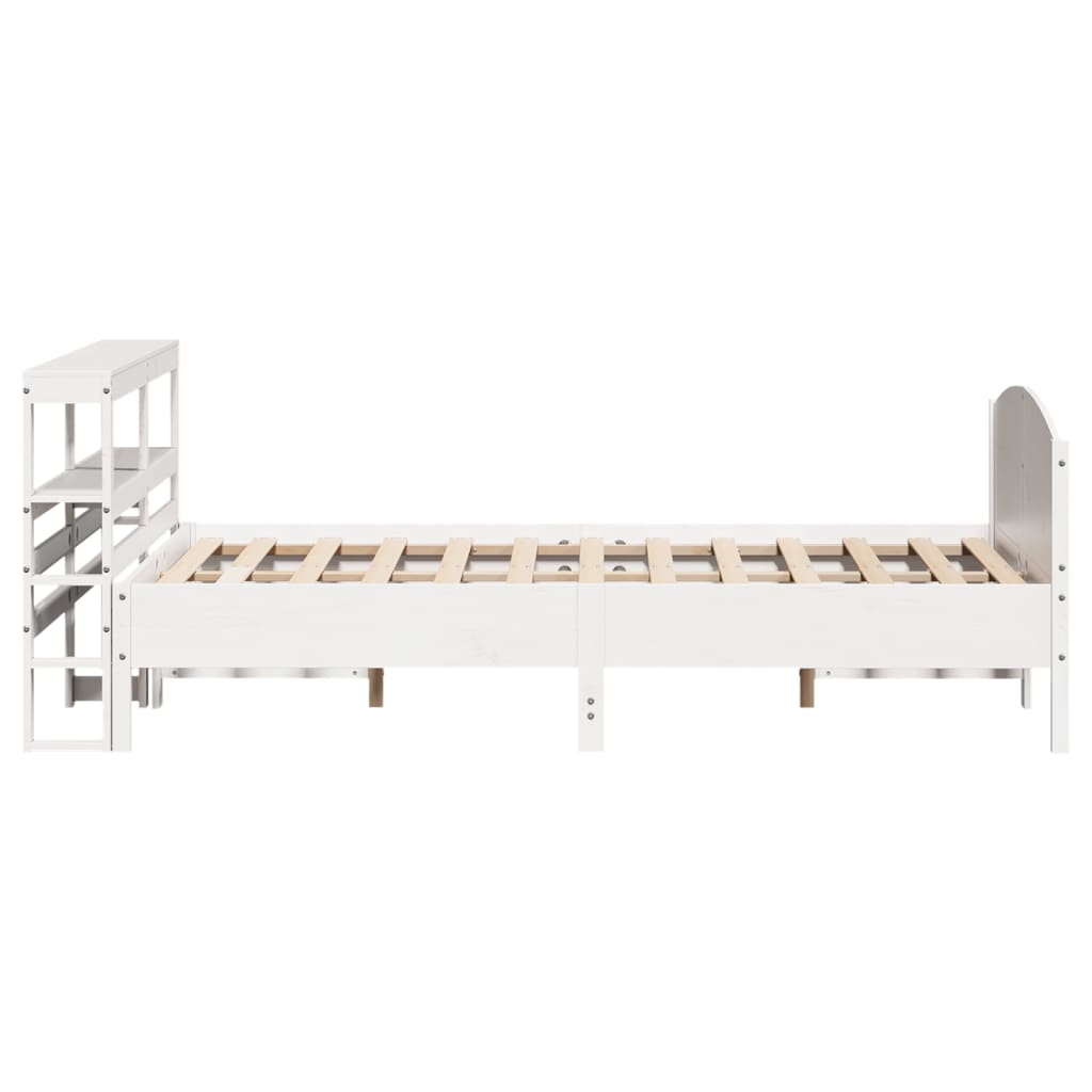 Cadre de lit sans matelas blanc 140x200 cm bois de pin massif