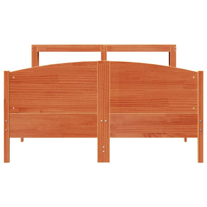 Cadre de lit sans matelas cire marron 120x200cm bois pin massif