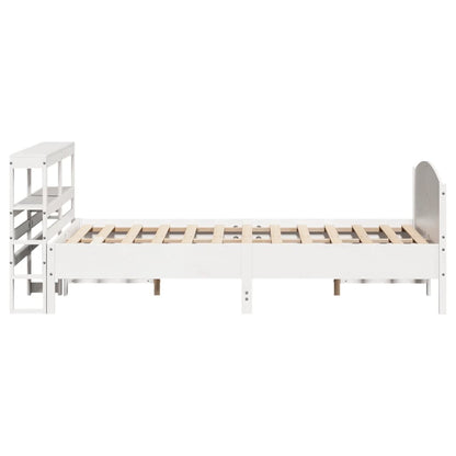 Cadre de lit sans matelas blanc 140x190 cm bois de pin massif