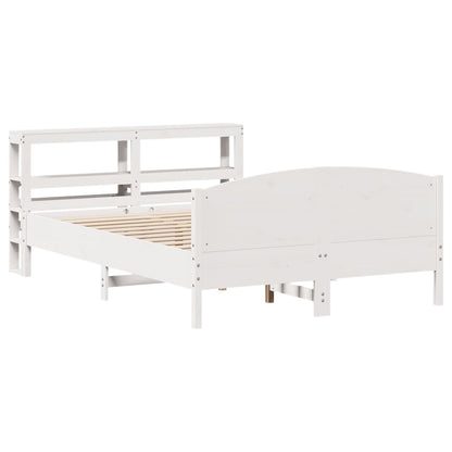 Cadre de lit sans matelas blanc 135x190 cm bois de pin massif