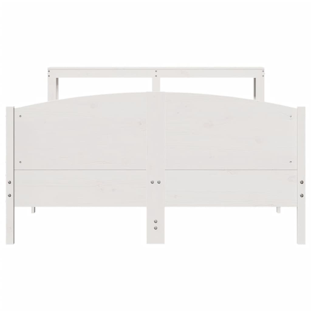 Cadre de lit sans matelas blanc 135x190 cm bois de pin massif