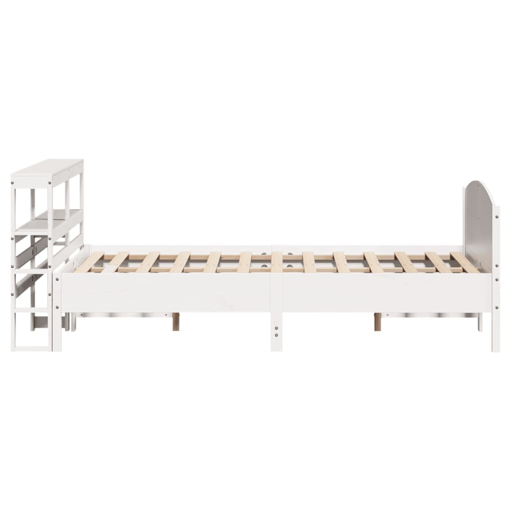 Cadre de lit sans matelas blanc 135x190 cm bois de pin massif