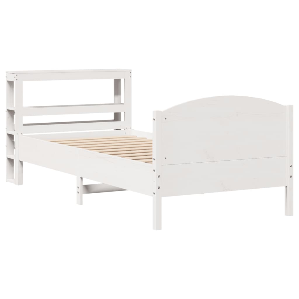 Cadre de lit sans matelas blanc 100x200 cm bois de pin massif