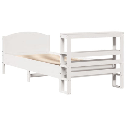 Cadre de lit sans matelas blanc 100x200 cm bois de pin massif