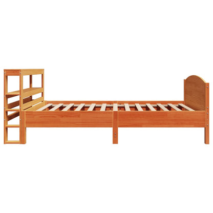 Cadre de lit sans matelas cire marron 100x200cm bois pin massif