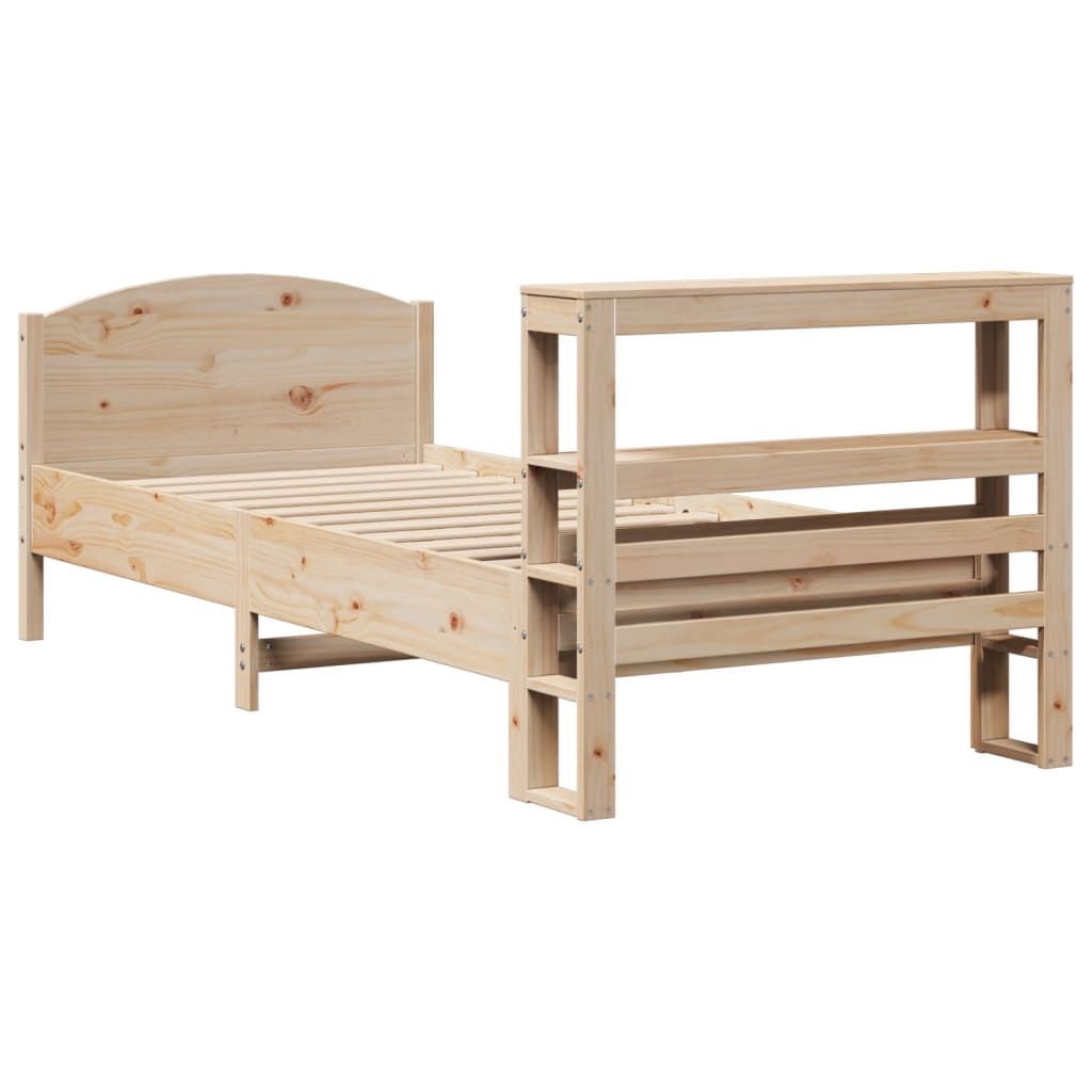 Cadre de lit sans matelas 75x190 cm bois de pin massif