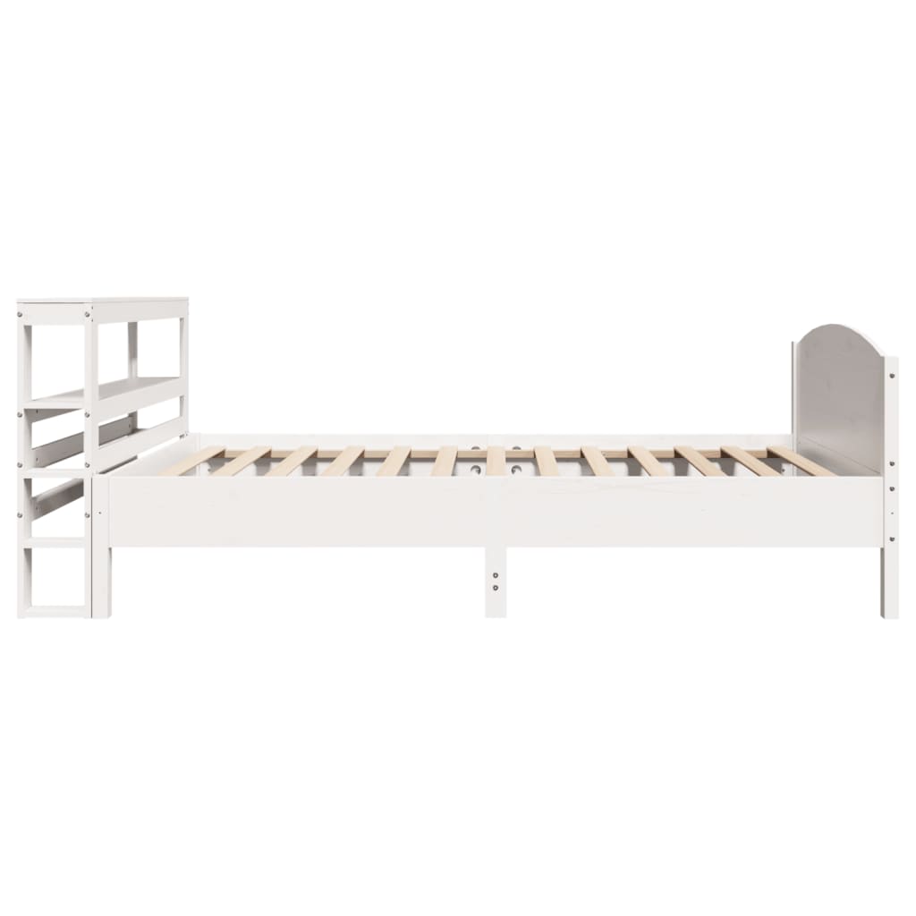 Cadre de lit sans matelas blanc 75x190 cm bois de pin massif