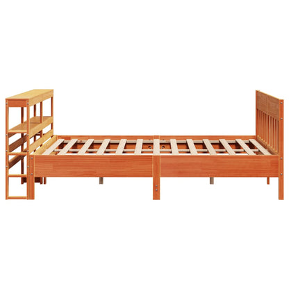 Cadre de lit sans matelas cire marron 200x200cm bois pin massif