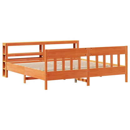 Cadre de lit sans matelas cire marron 180x200cm bois pin massif