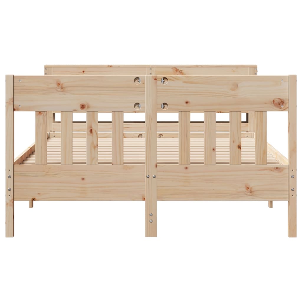 Cadre de lit sans matelas 160x200 cm bois massif de pin