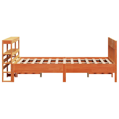 Cadre de lit sans matelas cire marron 160x200cm bois pin massif