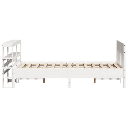 Cadre de lit sans matelas blanc 150x200 cm bois de pin massif