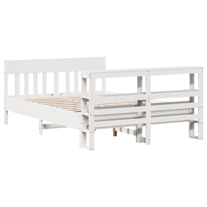 Cadre de lit sans matelas blanc 150x200 cm bois de pin massif