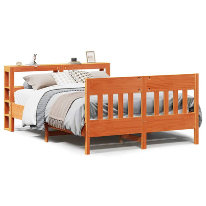 Cadre de lit sans matelas cire marron 140x200cm bois pin massif