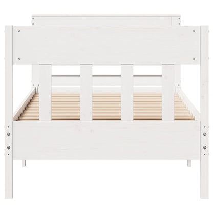 Cadre de lit sans matelas blanc 100x200 cm bois de pin massif