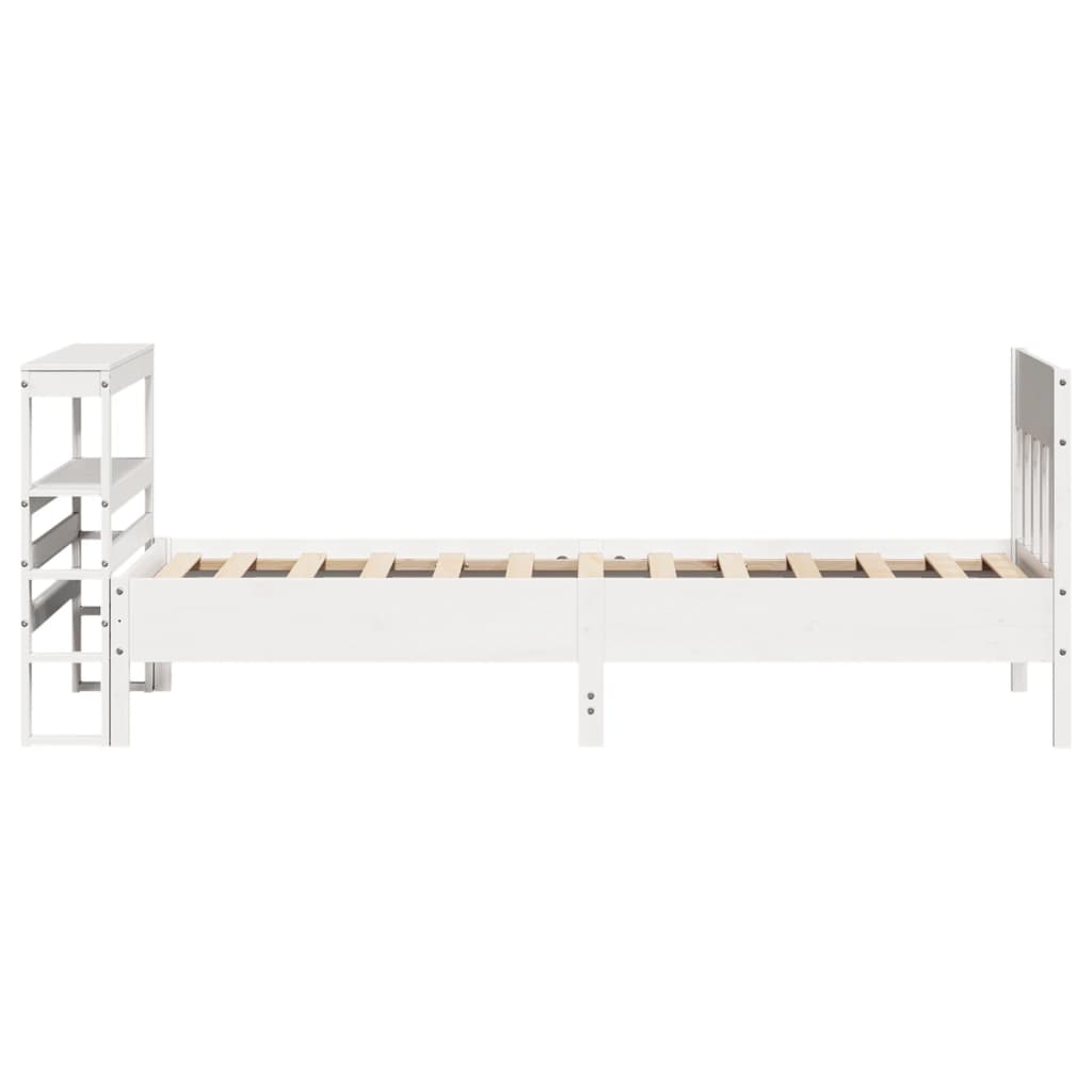 Cadre de lit sans matelas blanc 100x200 cm bois de pin massif