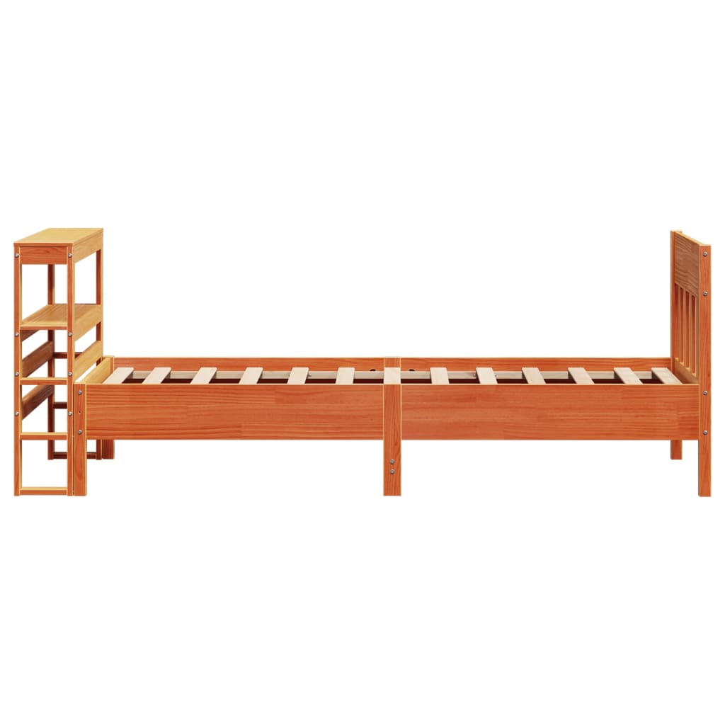 Cadre de lit sans matelas cire marron 100x200cm bois pin massif