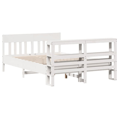 Cadre de lit sans matelas blanc 140x190 cm bois de pin massif