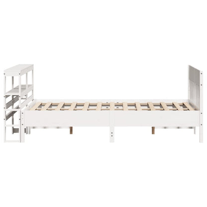 Cadre de lit sans matelas blanc 135x190 cm bois de pin massif