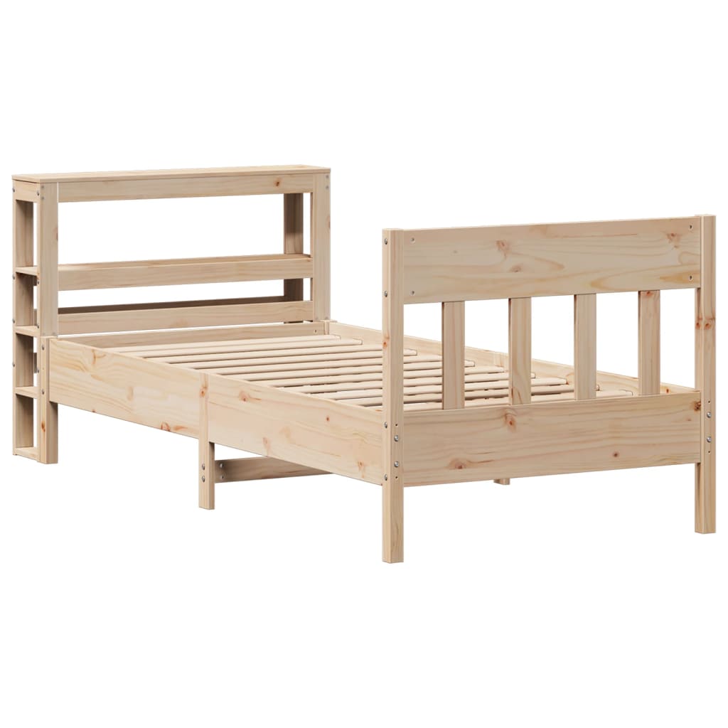 Cadre de lit sans matelas 75x190 cm bois de pin massif