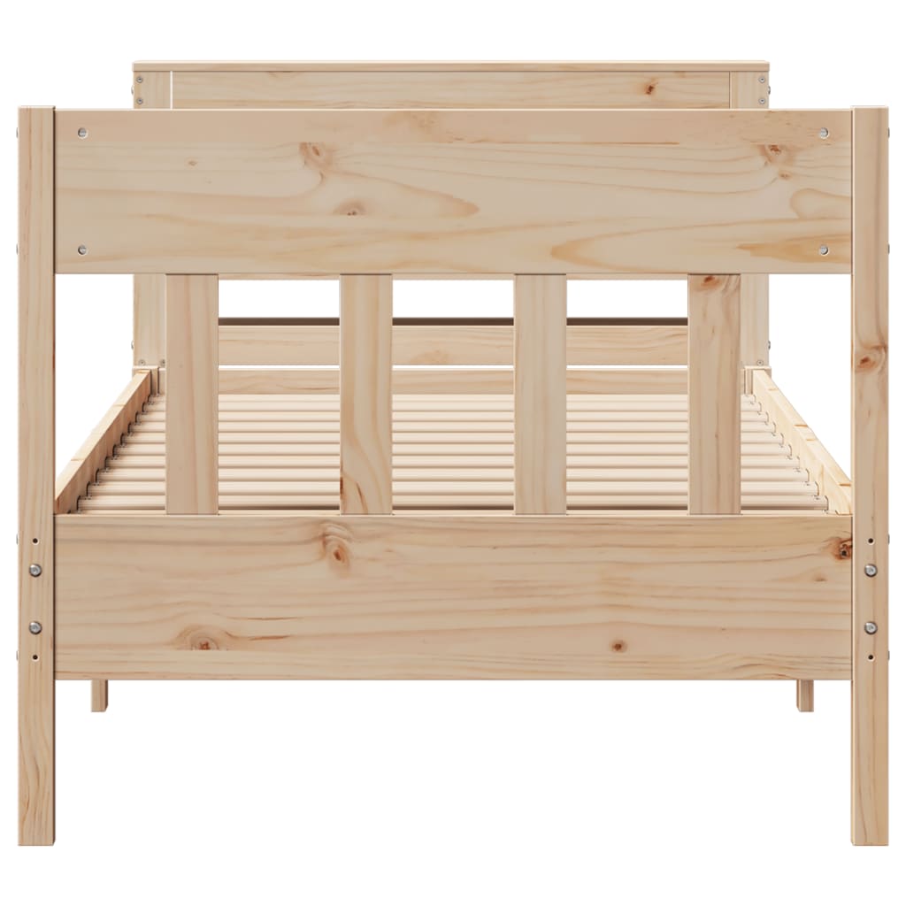 Cadre de lit sans matelas 75x190 cm bois de pin massif