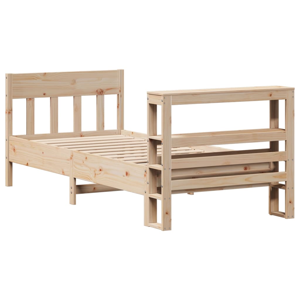 Cadre de lit sans matelas 75x190 cm bois de pin massif