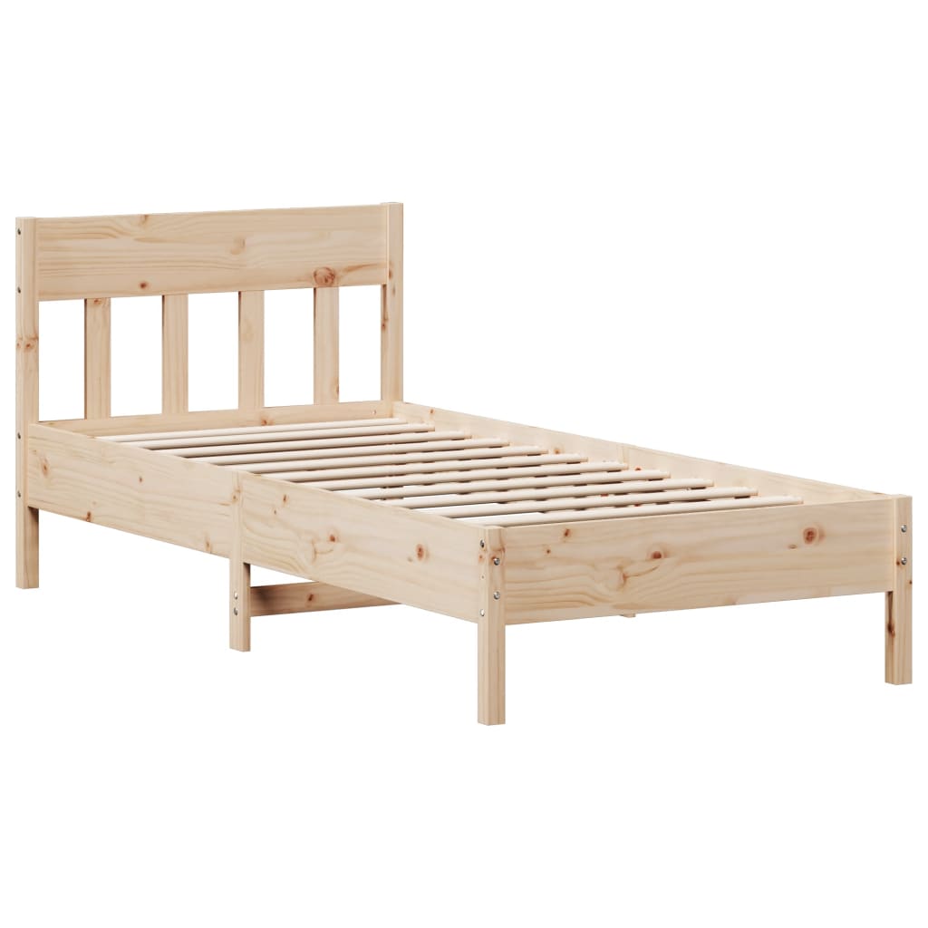 Cadre de lit sans matelas 75x190 cm bois de pin massif