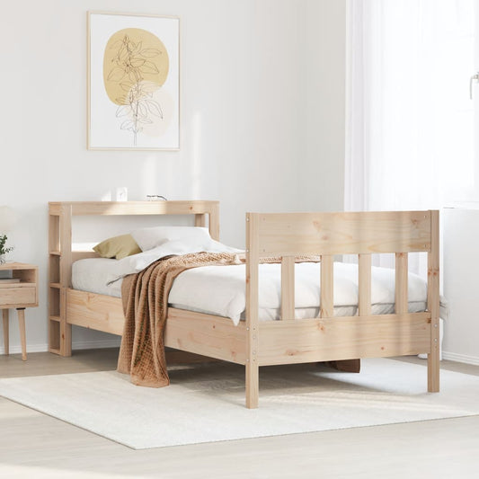 Cadre de lit sans matelas 75x190 cm bois de pin massif