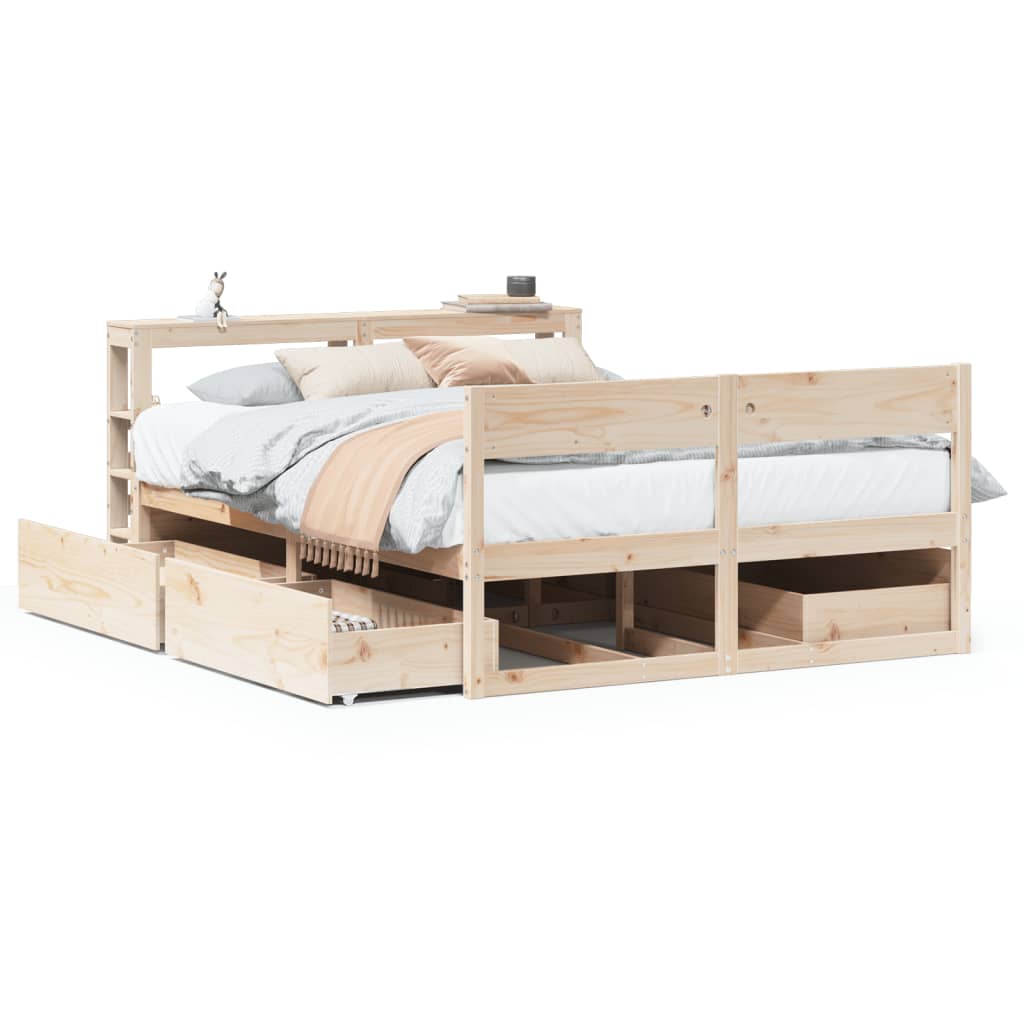 Cadre de lit sans matelas 160x200 cm bois massif de pin