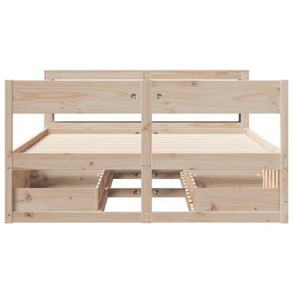 Cadre de lit sans matelas 160x200 cm bois massif de pin