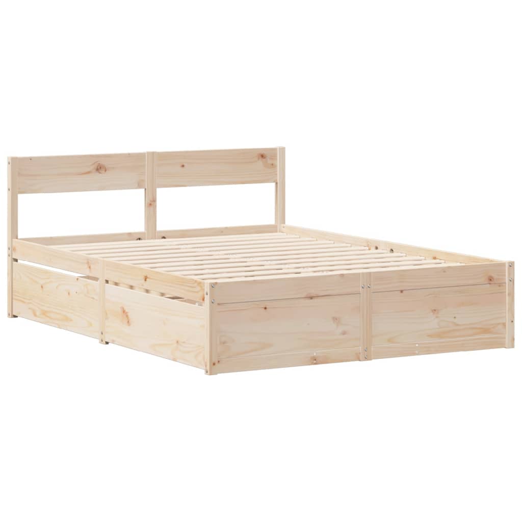 Cadre de lit sans matelas 160x200 cm bois massif de pin