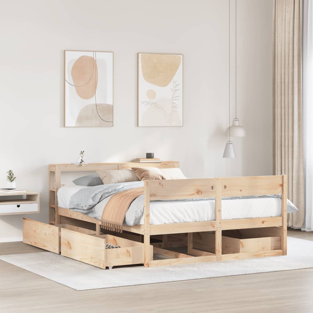 Cadre de lit sans matelas 160x200 cm bois massif de pin