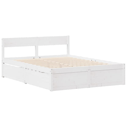 Cadre de lit sans matelas blanc 160x200 cm bois de pin massif