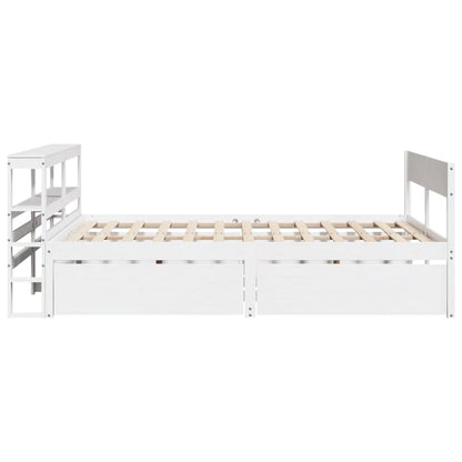 Cadre de lit sans matelas blanc 160x200 cm bois de pin massif